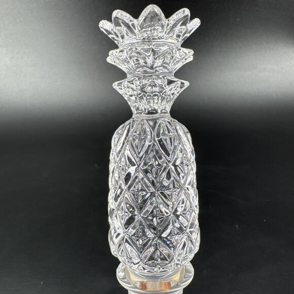 Waterford Crystal Wine Bottle Stopper, Pineapple Cut With Seahorse Sticker - Picture 4 of 9